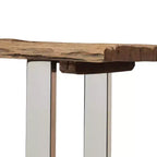 Okak Boho Tavolo Consolle da Esterno Artigianale Tavolini Laterali con Struttura in Acciaio Inox Tavolino da Giardino per Patio Esterno e Interno Balcone Cortile