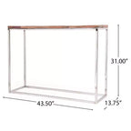 Okak Boho Tavolo Consolle da Esterno Artigianale Tavolini Laterali con Struttura in Acciaio Inox Tavolino da Giardino per Patio Esterno e Interno Balcone Cortile