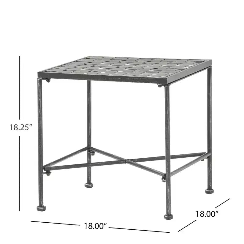 Okak Boho Tavolo Consolle da Esterno Artigianale Tavolini Laterali con Struttura in Acciaio Inox Tavolino da Giardino per Patio Esterno e Interno Balcone Cortile