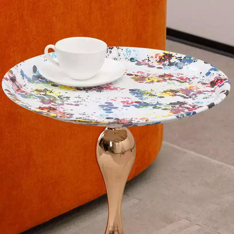 Okak Tavolino da Esterno Coda di Sirena, Tavolino d'Appoggio per Patio, da Interno, Porta Piante, in Metallo, per Caffè, Bevande e Cocktail, Ideale per Giardino, Soggiorno e Angoli