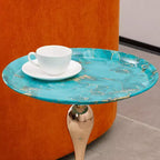 Okak Tavolino da Esterno Coda di Sirena, Tavolino d'Appoggio per Patio, da Interno, Porta Piante, in Metallo, per Caffè, Bevande e Cocktail, Ideale per Giardino, Soggiorno e Angoli