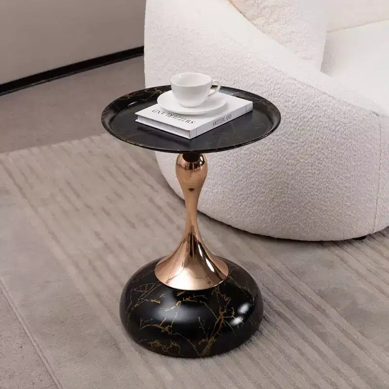 Okak Tavolino da Esterno Coda di Sirena, Tavolino d'Appoggio per Patio, da Interno, Porta Piante, in Metallo, per Caffè, Bevande e Cocktail, Ideale per Giardino, Soggiorno e Angoli