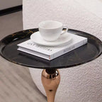 Okak Tavolino da Esterno Coda di Sirena, Tavolino d'Appoggio per Patio, da Interno, Porta Piante, in Metallo, per Caffè, Bevande e Cocktail, Ideale per Giardino, Soggiorno e Angoli