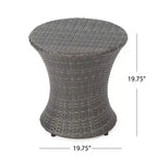 Okak Tavolini Laterali da Esterno in Rattan a Clessidra, Impermeabili e Portatili, Tavolino da Patio/Comodino per Esterni e Interni per Giardino, Balcone, Cortile, Piscina