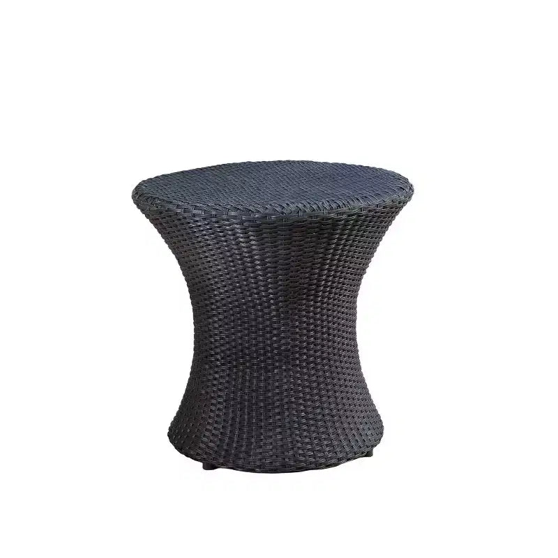Okak Tavolini Laterali da Esterno in Rattan a Clessidra, Impermeabili e Portatili, Tavolino da Patio/Comodino per Esterni e Interni per Giardino, Balcone, Cortile, Piscina