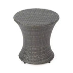 Okak Tavolini Laterali da Esterno in Rattan a Clessidra, Impermeabili e Portatili, Tavolino da Patio/Comodino per Esterni e Interni per Giardino, Balcone, Cortile, Piscina