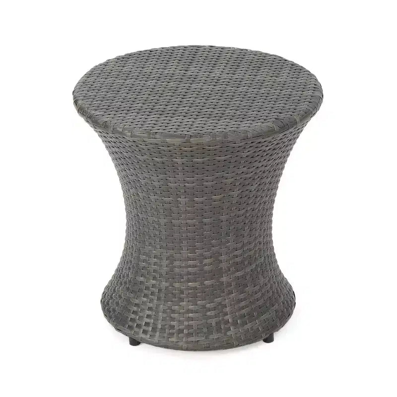 Okak Tavolini Laterali da Esterno in Rattan a Clessidra, Impermeabili e Portatili, Tavolino da Patio/Comodino per Esterni e Interni per Giardino, Balcone, Cortile, Piscina