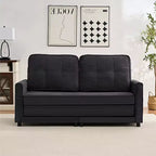 Canapé-lit futon convertible 3-en-1 Mjkone, causeuse-lit pliable capitonnée avec poches latérales, gain de place