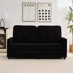 Canapé-lit futon convertible 3-en-1 Mjkone, causeuse-lit pliable capitonnée avec poches latérales, gain de place