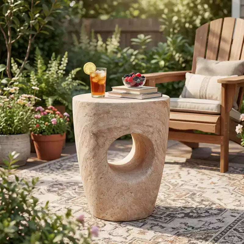 Christopher Knight Home Sirius Table d'appoint d'extérieur contemporaine en béton léger