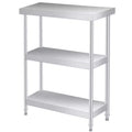 Stainless Steel Work Table, 3-Shelf Commercial Food Prep Table,Rust-Resistant Metal Utility Table for Kitchen, Restaurant