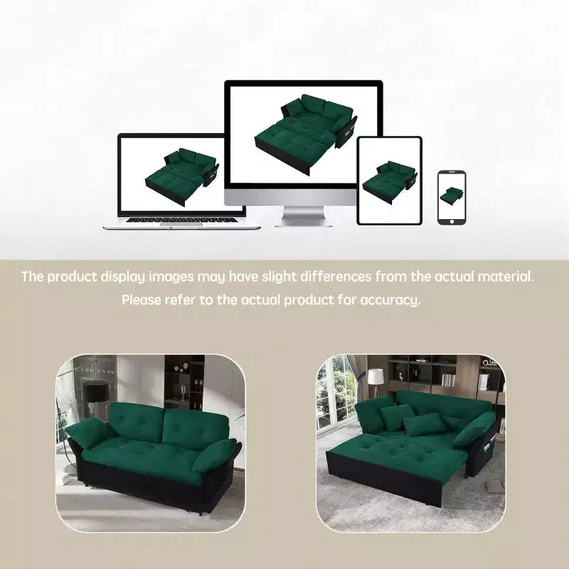 GDFStudio Tachi Moderno Divano Letto Convertibile Queen Size Multifunzione da 188 cm con Rivestimento in ciniglia