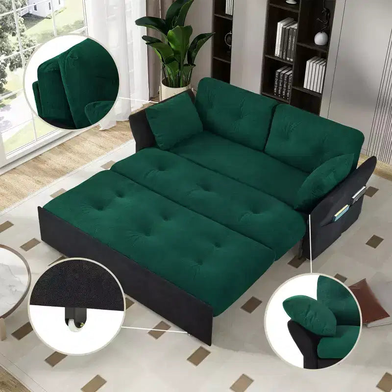 GDFStudio Tachi Moderno Divano Letto Convertibile Queen Size Multifunzione da 188 cm con Rivestimento in ciniglia