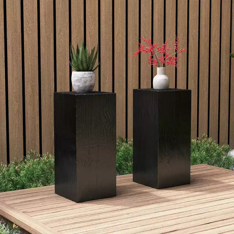 Christopher Knight Home Sinestrea Modern Patio Square-Column Lightweight Concrete End Table