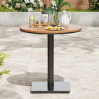 Set di tavolini da patio NAYSAYE, tavoli da pranzo da esterno con superficie effetto legno per patio, marrone, 27.8*27.8*29.1