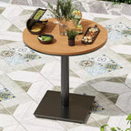 Set di tavolini da patio NAYSAYE, tavoli da pranzo da esterno con superficie effetto legno per patio, marrone, 27.8*27.8*29.1