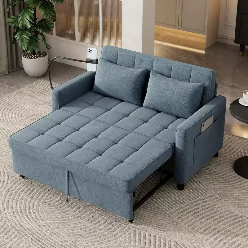 Divano a Due Posti Merax in ciniglia confortevole con divano letto estraibile