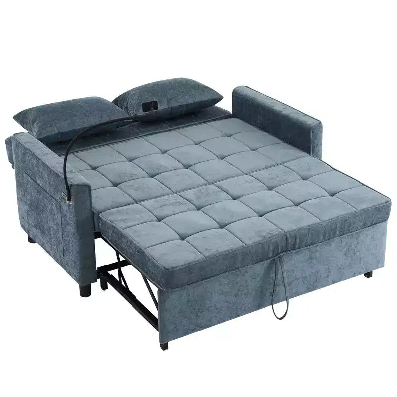 Divano a Due Posti Merax in ciniglia confortevole con divano letto estraibile