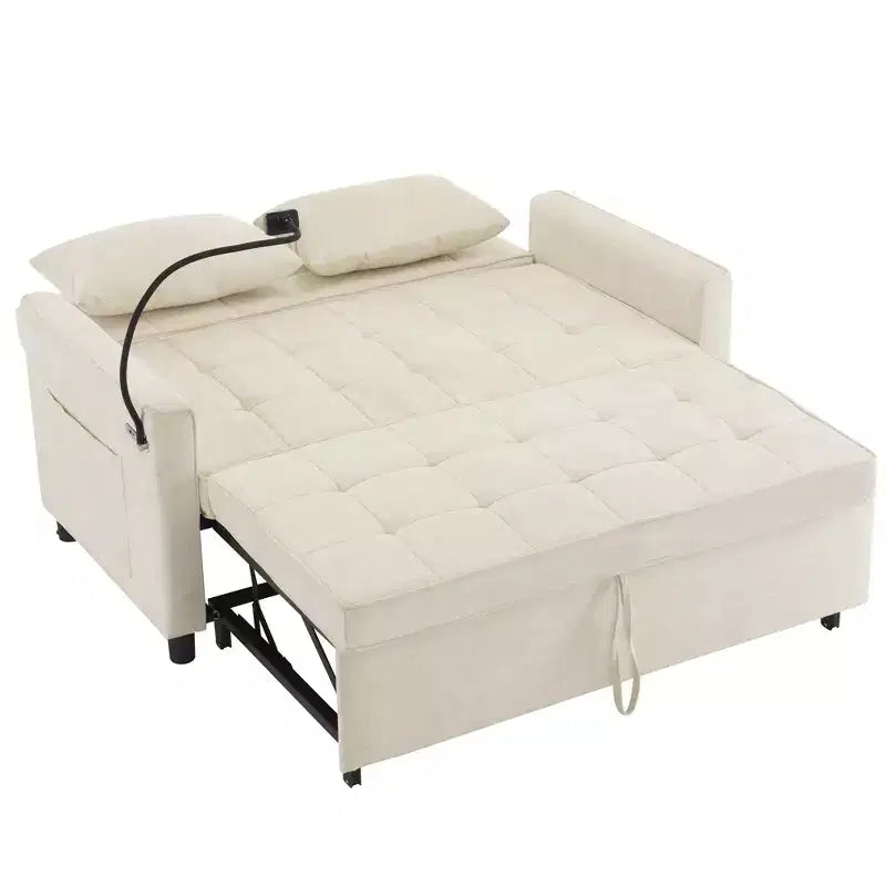 Divano a Due Posti Merax in ciniglia confortevole con divano letto estraibile