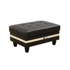 Divano componibile in similpelle semi-PU bianca e nera dal design moderno ed elegante - Design a L, imbottitura spessa, pouf abbinato