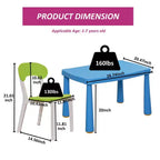 Set tavolo e sedia per bambini CLIHOME di alta qualità in plastica, 3 pezzi, tavolo e sedia per attività di lettura per bambini