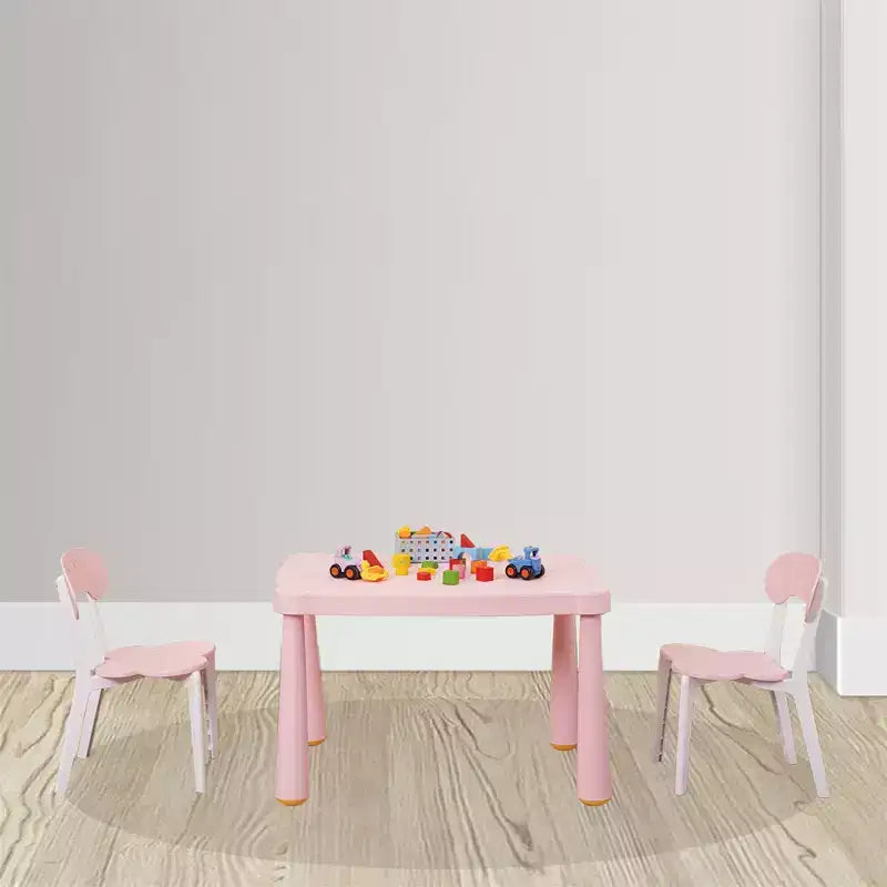 Set tavolo e sedia per bambini CLIHOME di alta qualità in plastica, 3 pezzi, tavolo e sedia per attività di lettura per bambini