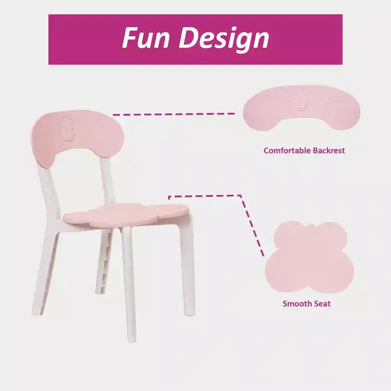 Set tavolo e sedia per bambini CLIHOME di alta qualità in plastica, 3 pezzi, tavolo e sedia per attività di lettura per bambini