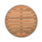 NAYSAYE Ensemble de tables d'appoint de terrasse en rotin et bois d'acacia pour jardin, teck et beige, 26*26*14.25