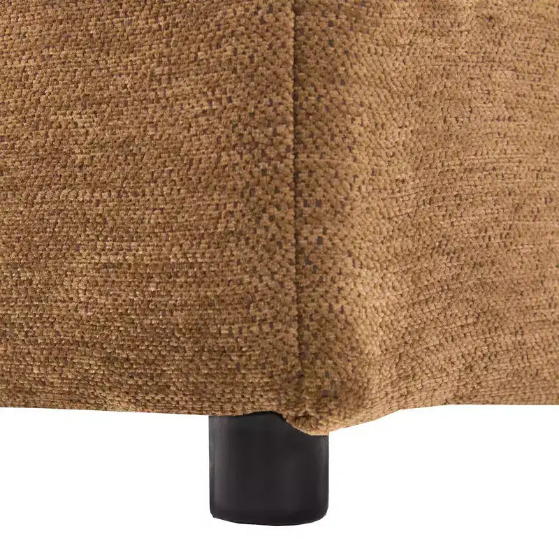 Canapé Whisen multifonctionnel en chenille avec pouf modulaire, ports USB et support de téléphone