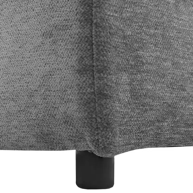 Canapé Whisen multifonctionnel en chenille avec pouf modulaire, ports USB et support de téléphone
