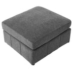 Canapé Whisen multifonctionnel en chenille avec pouf modulaire, ports USB et support de téléphone