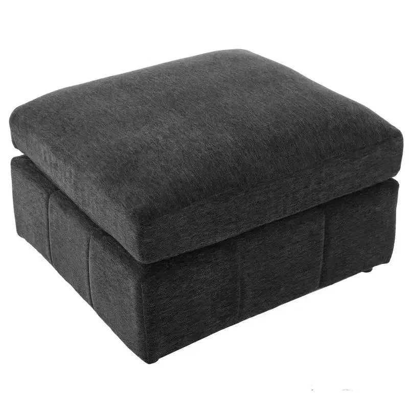 Canapé Whisen multifonctionnel en chenille avec pouf modulaire, ports USB et support de téléphone