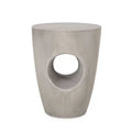 NAYSAYE Patio End Table Sirius Side Table with Round Drum Design for Outdoor Use, Gray, 14.5*14.5*18.5