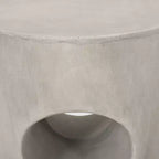 NAYSAYE Table d'appoint de patio Sirius avec design de tambour rond pour usage extérieur, gris, 14,5*14,5*18,5