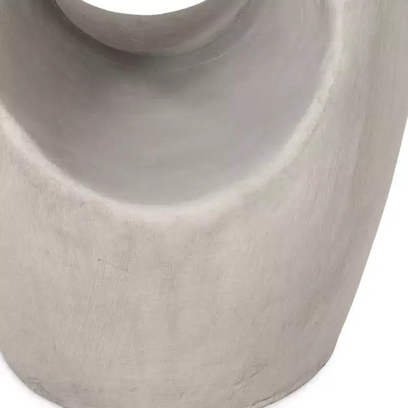 NAYSAYE Table d'appoint de patio Sirius avec design de tambour rond pour usage extérieur, gris, 14,5*14,5*18,5