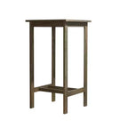 NAYSAYE Patio End Table Emilio Grey Washed Wood Bar Table with Slatted Design for Outdoor Use, Gray, 24*24*43