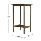 NAYSAYE Tavolo da Bar da Patio Emilio in Legno Grigio Lavato con Design a Doghe per Esterni, Grigio, 24*24*43