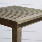 NAYSAYE Tavolo da Bar da Patio Emilio in Legno Grigio Lavato con Design a Doghe per Esterni, Grigio, 24*24*43