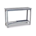 NAYSAYE Patio End Table Eucalyptus Console Table with Two Shelves for Outdoor Entertaining Use, Gray, 16*48*32