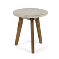 NAYSAYE Patio End Table Marina Side Table with Trendy Round Top for Modern Living Spaces, Multicolored, 15.75*15.75*16