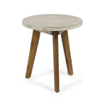 NAYSAYE Patio End Table Marina Side Table with Trendy Round Top for Modern Living Spaces, Multicolored, 15.75*15.75*16