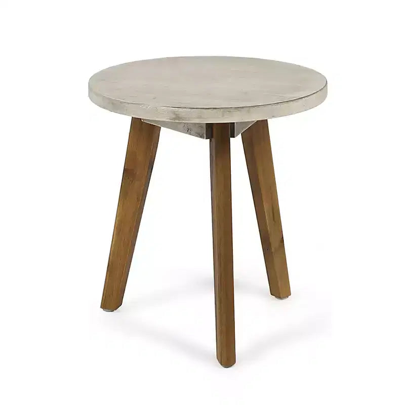 NAYSAYE Patio End Table Marina Side Table with Trendy Round Top for Modern Living Spaces, Multicolored, 15.75*15.75*16