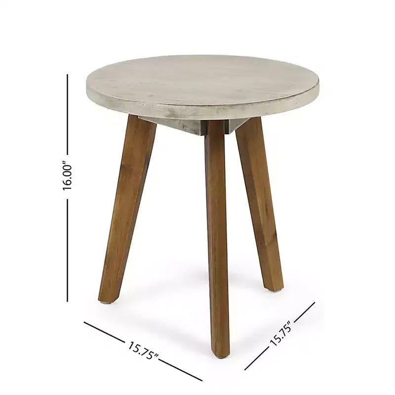 NAYSAYE Tavolino da Giardino Marina con Top Rotondo di Tendenza per Spazi Abitativi Moderni, Multicolore, 15.75*15.75*16