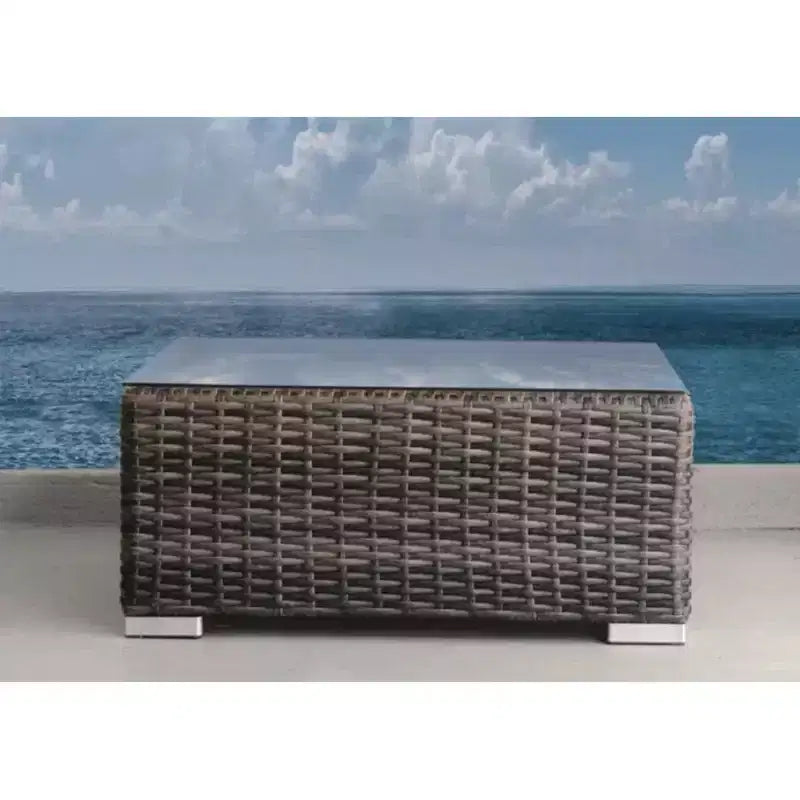 NAYSAYE Table d'appoint de patio, table basse carrée moderne avec construction durable toutes saisons pour l'extérieur, marron, 30*30*16