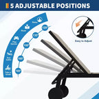 Set di 3 sedie a sdraio da patio con tavolino, sedie a sdraio regolabili con ruote, set di 3 sdraio da esterno per piscina