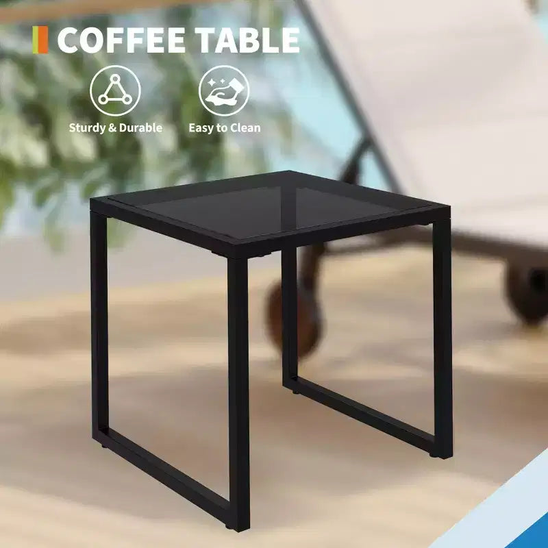 Set di 3 sedie a sdraio da patio con tavolino, sedie a sdraio regolabili con ruote, set di 3 sdraio da esterno per piscina