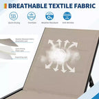 Set di 3 sedie a sdraio da patio con tavolino, sedie a sdraio regolabili con ruote, set di 3 sdraio da esterno per piscina