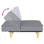 vidaXL Canapé-lit Gris clair Tissu (100 % polyester), contreplaqué Moyen
