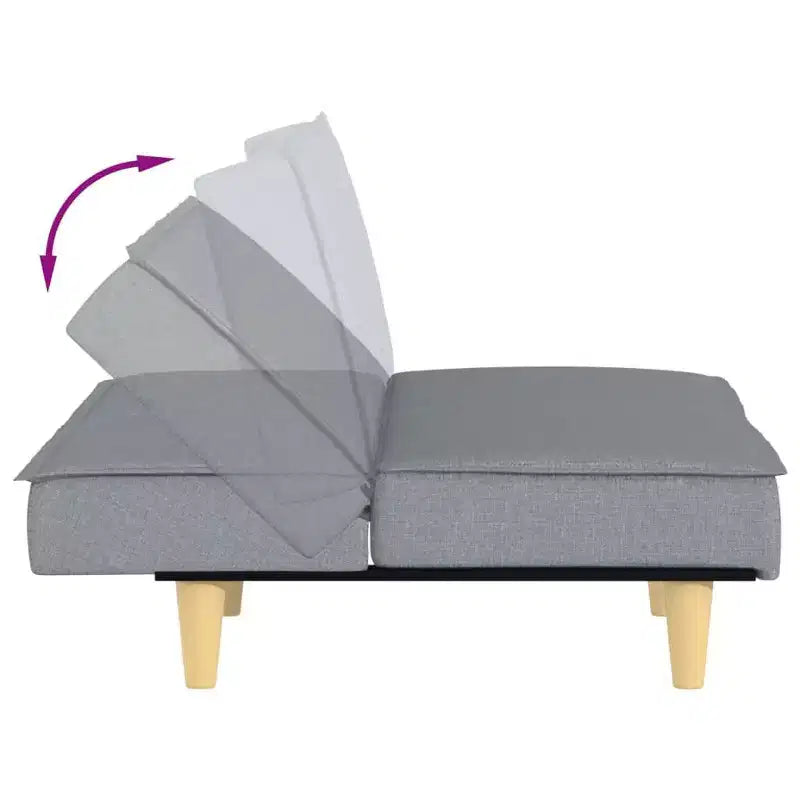 vidaXL Canapé-lit Gris clair Tissu (100 % polyester), contreplaqué Moyen