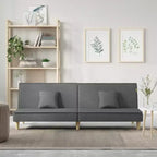 vidaXL Divano letto in tessuto grigio scuro (100% poliestere), compensato, schiuma Standard